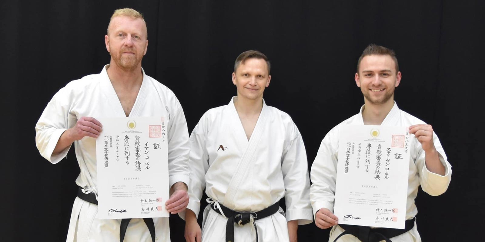 Ian Connell Sensei is presented with his JKS sandan diploma from Japan