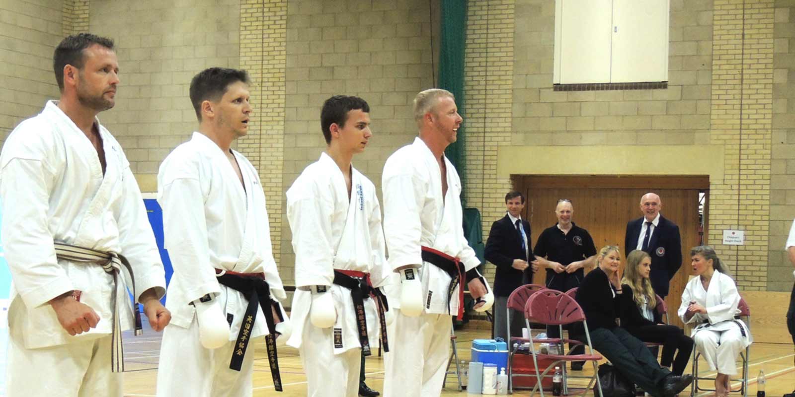 Sensei Dan Salter lining up alongside his team mates