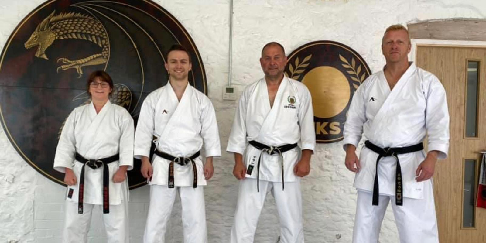 Ian Connell Sensei with Alan Campbell Sensei (7th Dan) along with his wife and son who also train at Bristol Karate Academy