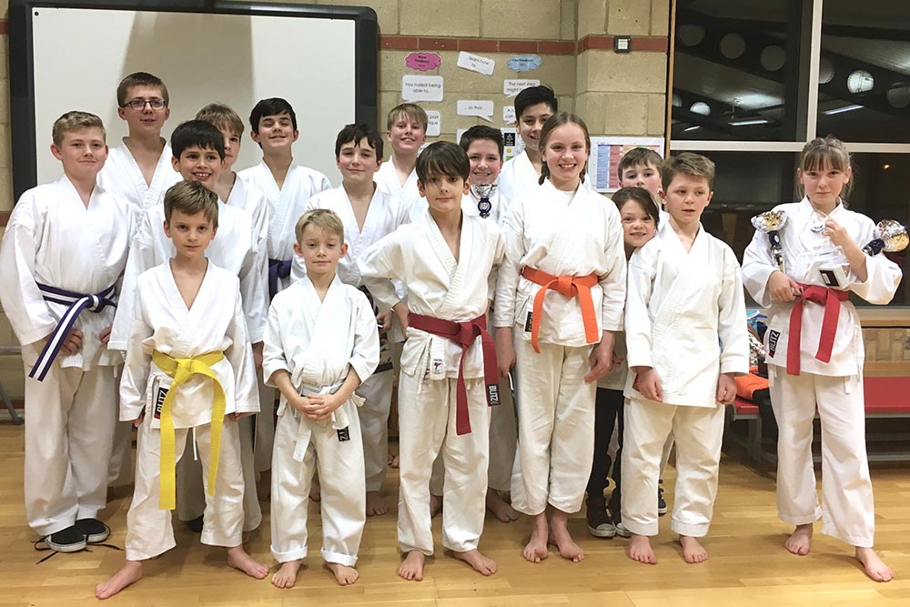 Bristol Karate Academy youth competitors after the annual Bill Winfield Memorial competition